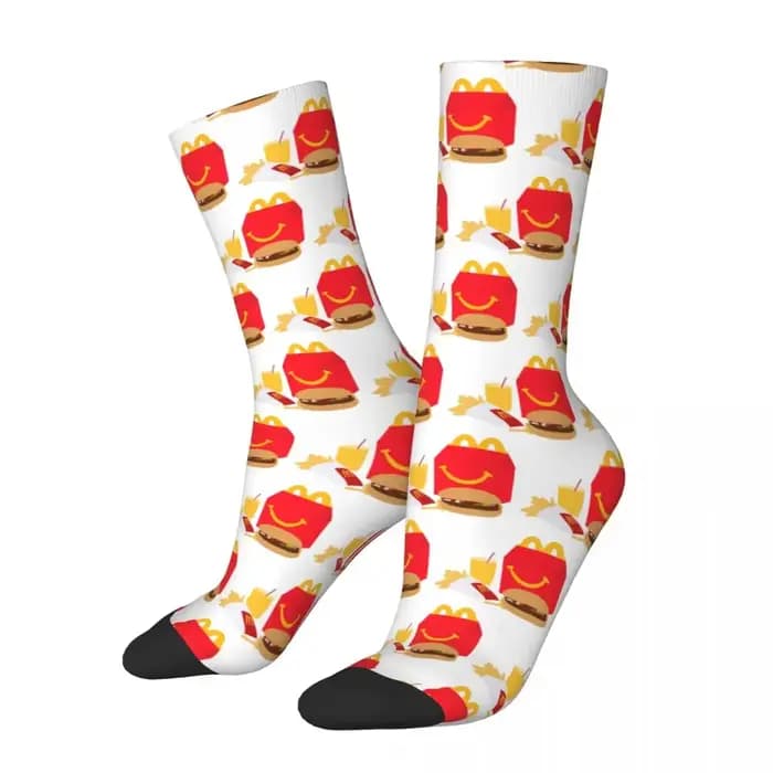 Mcmatalds-Chaussettes Happy Meal, bas absorbant la sueur Harajuku, chaussettes longues toutes saison