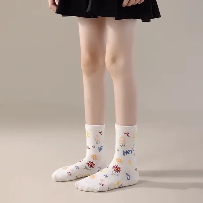 Cinq paires de chaussettes courtes ours en peluche colorées, douces et confortables, pour filles au