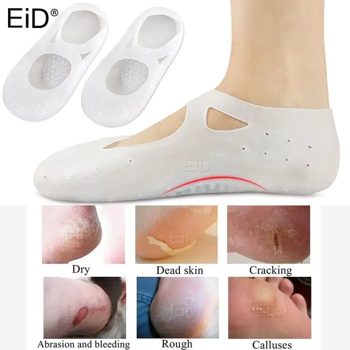 EiD – chaussettes en Gel de Silicone pour les pieds, soins anti-gerçures, anti-douleur, anti-fissure
