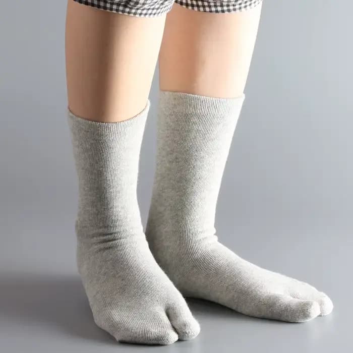 Chaussettes épaisses à 2 doigts pour hommes, tongs d'affaires de couleur unie, chaussettes à bout fe
