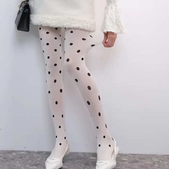 Collants transparents à pois pour femmes, bas Vintage taille haute, pieds soyeux, Leggings élastique