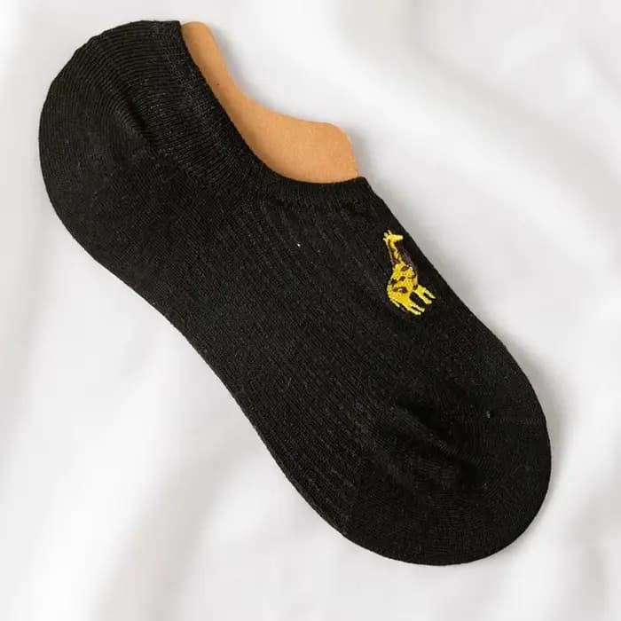 Chaussettes courtes brodées mignonnes pour femmes, invisibles, antidérapantes en silicone, basses à