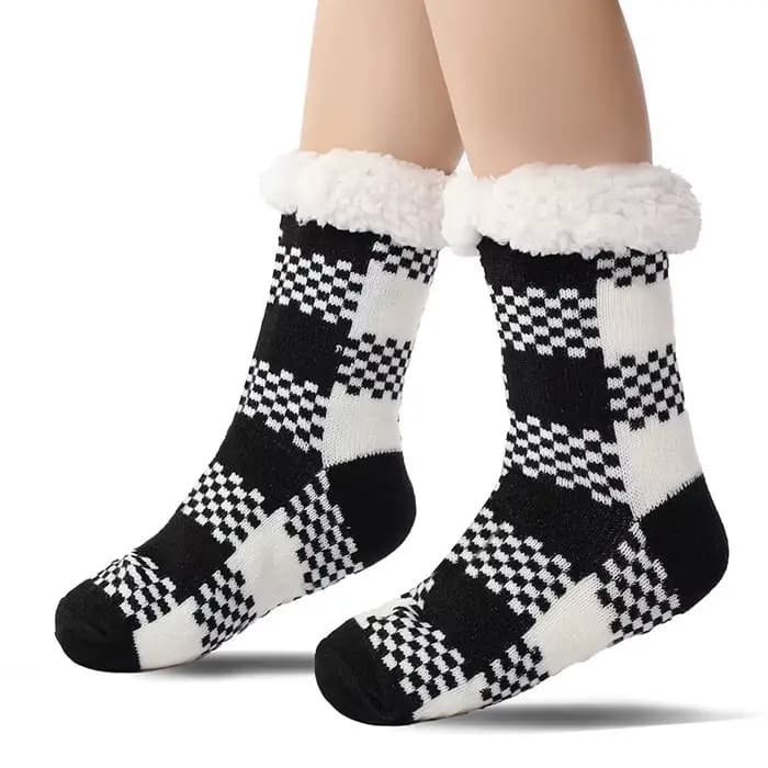 Chaussette de noël chaussettes moelleuses pour femmes hiver chaleur polaire anti-dérapant chaussette