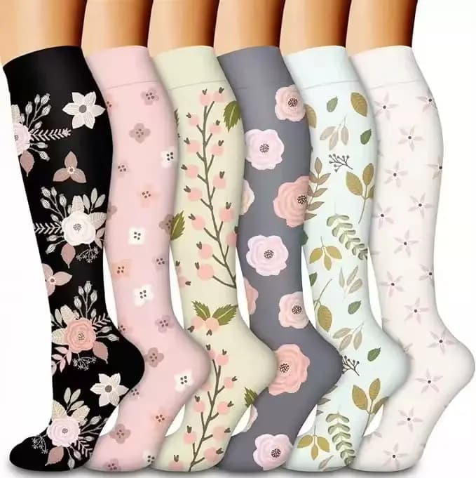 Chaussettes de compression pour femmes et hommes Circulation (6 paires)-chaussettes de soutien gradu