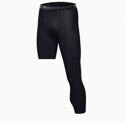 Collants de Compression à une jambe pour hommes, pantalons de Compression en Polyester, collants d'e