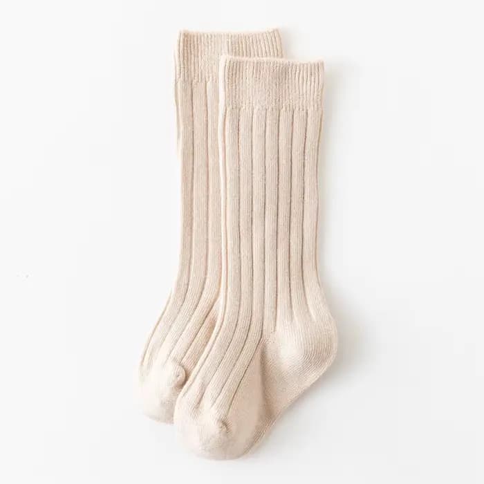 Chaussettes hautes en coton à rayures pour bébé fille et garçon de 0 à 3 ans, couleur unie, longues,