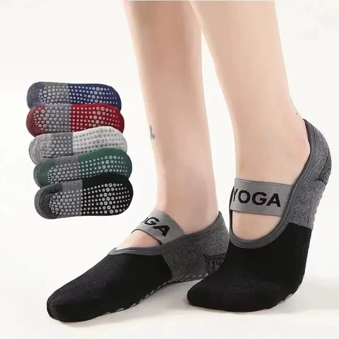 Chaussettes de Yoga antidérapantes professionnelles pour femmes, dos nu, Bandage, Pilates, pantoufle