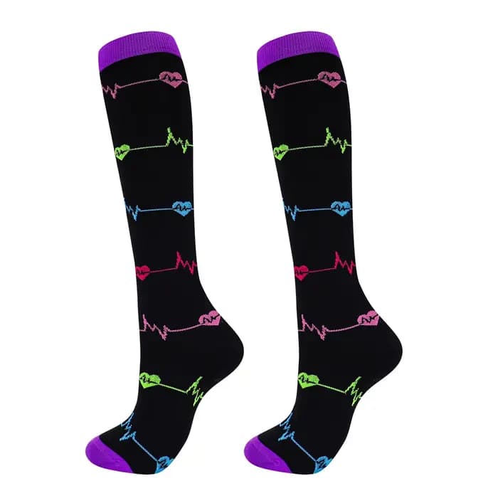 Chaussettes de compression pour femmes et hommes, bas de genou, œdème ty.com, varices, infirmière, c