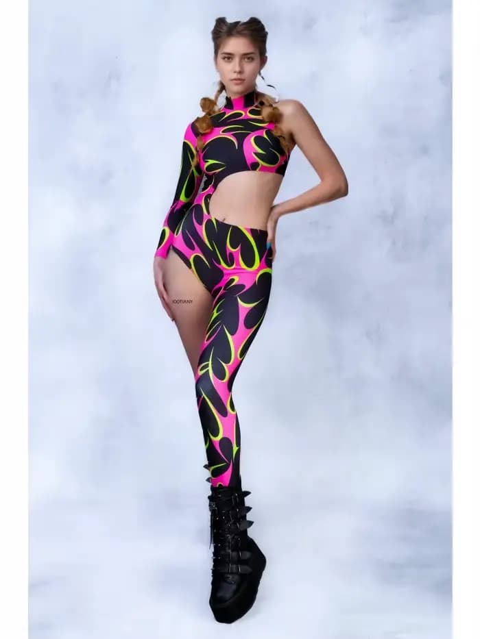 Collants à motif irrégulier Steampunk peint en 3d pour femmes, Costume de Cosplay de fête de vacance
