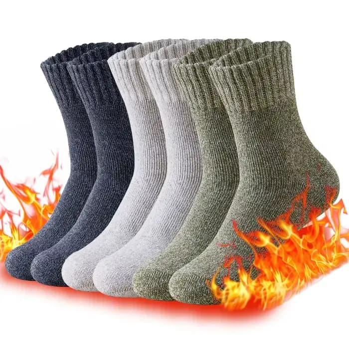 3 paires de chaussettes d'hiver épaisses pour hommes, chaussettes longues pour Sports de plein air,