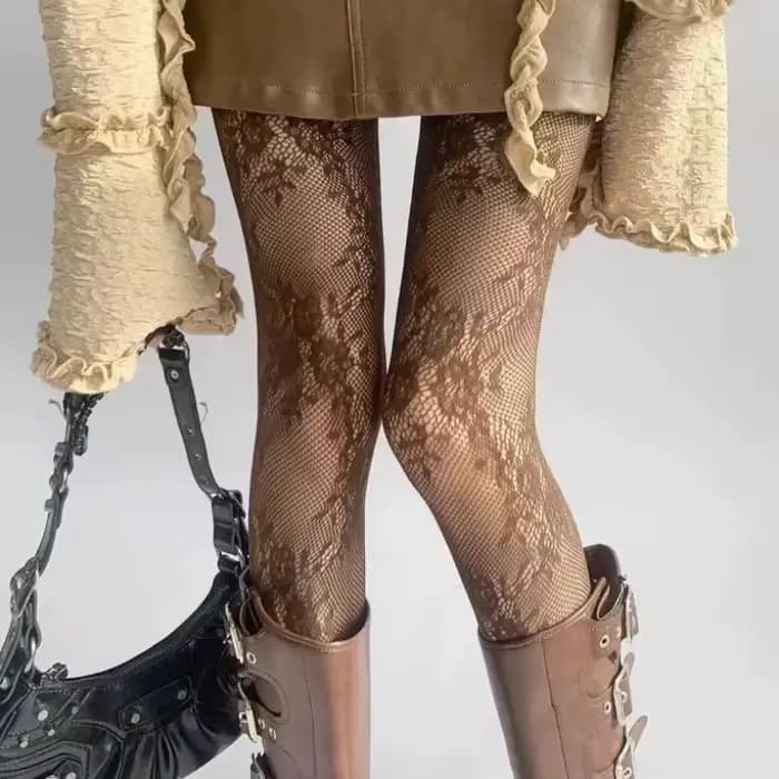 Nouvelles collants pour femmes sexy en dentelle florale, bas cuissardes style Lolita rétro, bas rési