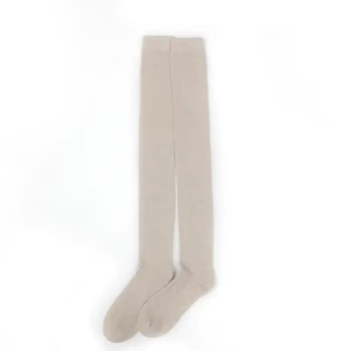 Chaussettes hautes en cachemire pur pour femmes, chaussettes haut de gamme, chaussettes au-dessus du