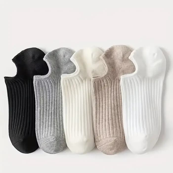 5/10 paires de chaussettes bateau solides pour hommes, chaussettes unisexes simples et respirantes,