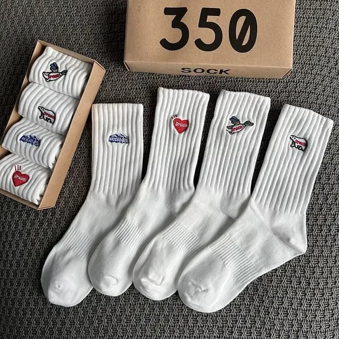 4 paires/boîte chaussettes femme boîte-cadeau printemps été mode broderie livraison gratuite article