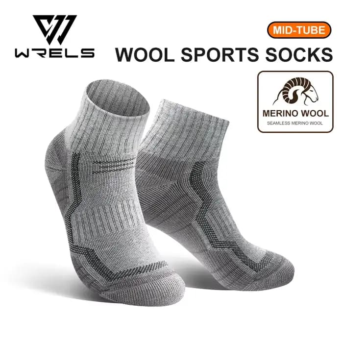 WRELS Chaussettes en laine mérinos pour hommes, chaussettes de randonnée super épaisses, chaussettes