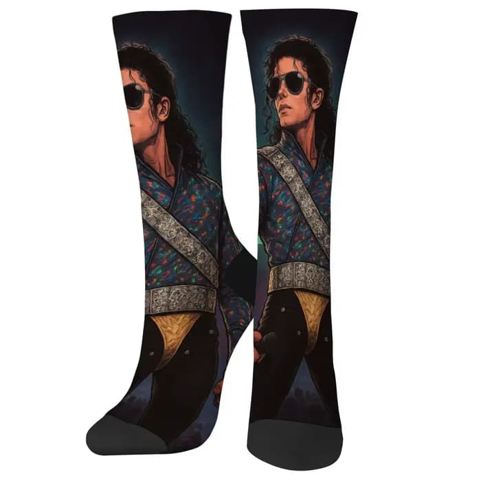 MJ Style Pop Music Idol chaussettes rétro mode hommes chaussettes confortables respirant extérieur c