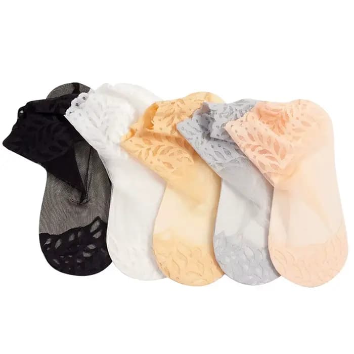 Chaussettes pour femmes printemps et automne bas en soie fine semelle en coton été maille respirante