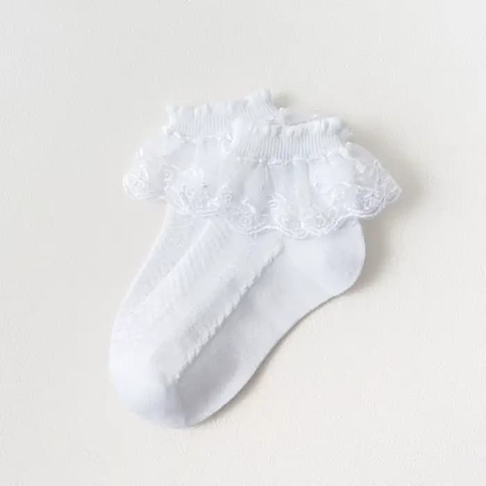5 paires de chaussettes à volants en dentelle pour filles, en coton, respirantes, confortables, ador