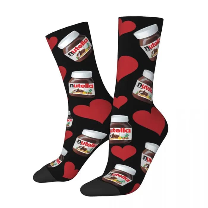 Chaussettes de dessin animé Nutella pour hommes et femmes, belles à la mode, adaptées à toutes les s