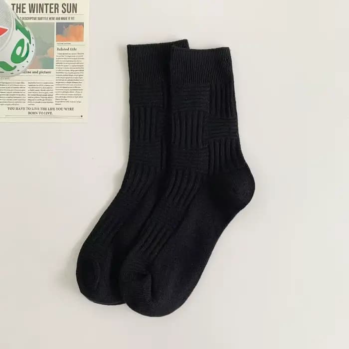 1 Paire de Chaussettes Vertes pour Hommes et Femmes, Automne Hiver 2026, Mi-mollet, Style Rétro, en