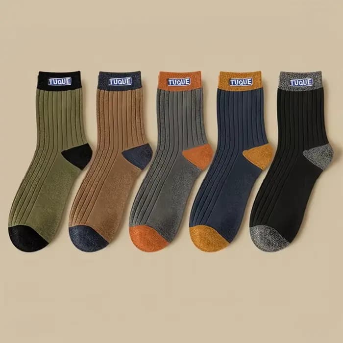 Nouvelles 5 paires de chaussettes de sport pour hommes, anti-odeur, absorbant la transpiration, mi-m