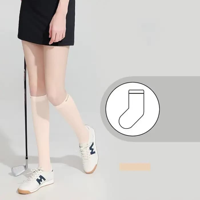Ice injSunscreen-Chaussettes hautes noires et blanches pour le sport, le tennis, le golf, la pressio