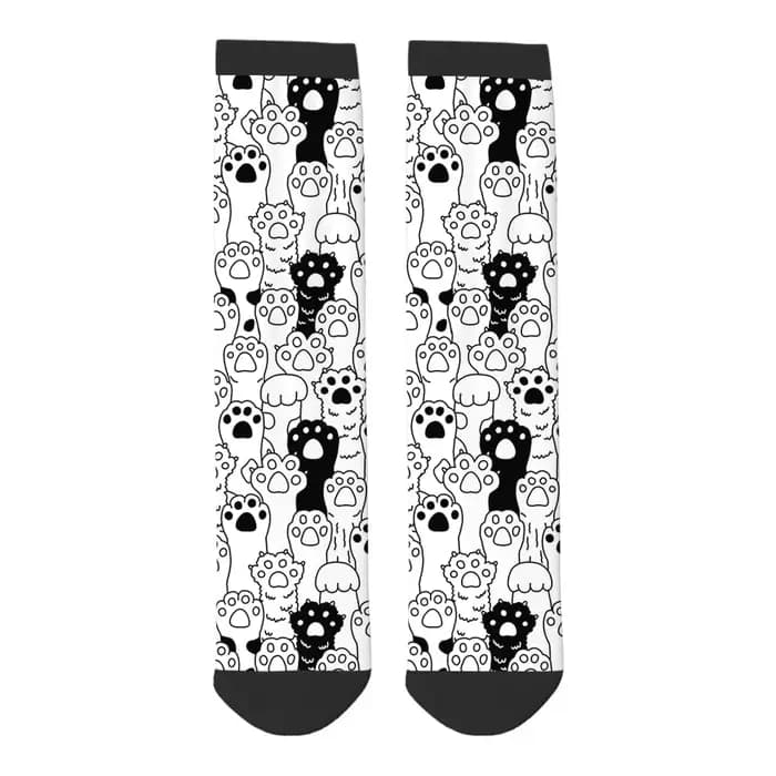 Chaussettes drôles de patte de chat pour femmes et hommes, dessin animé mignon, chat, griffe de miao