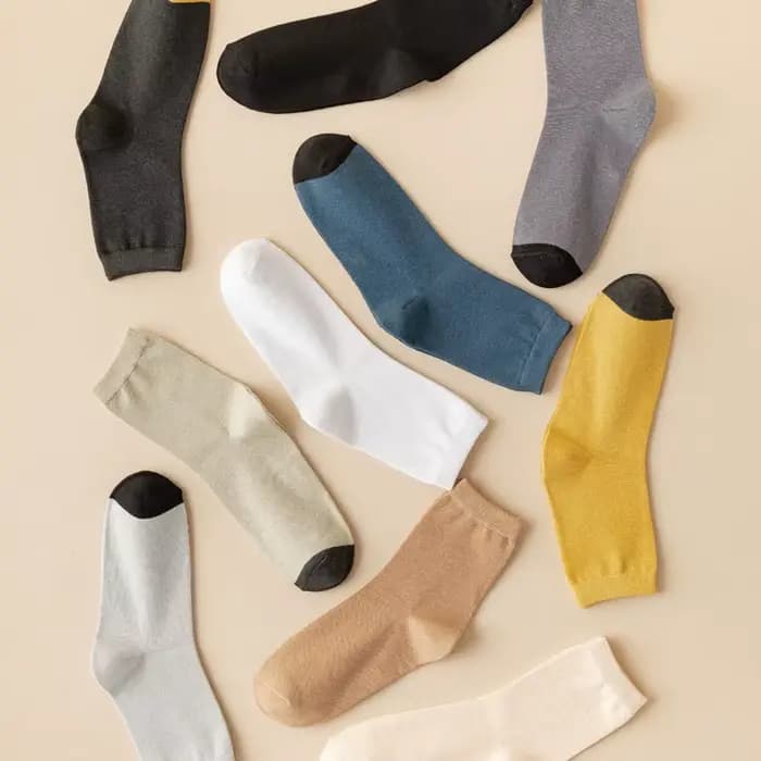 10 paires de chaussettes 100% coton, semelle intermédiaire rayée quatre saisons pour hommes, chausse