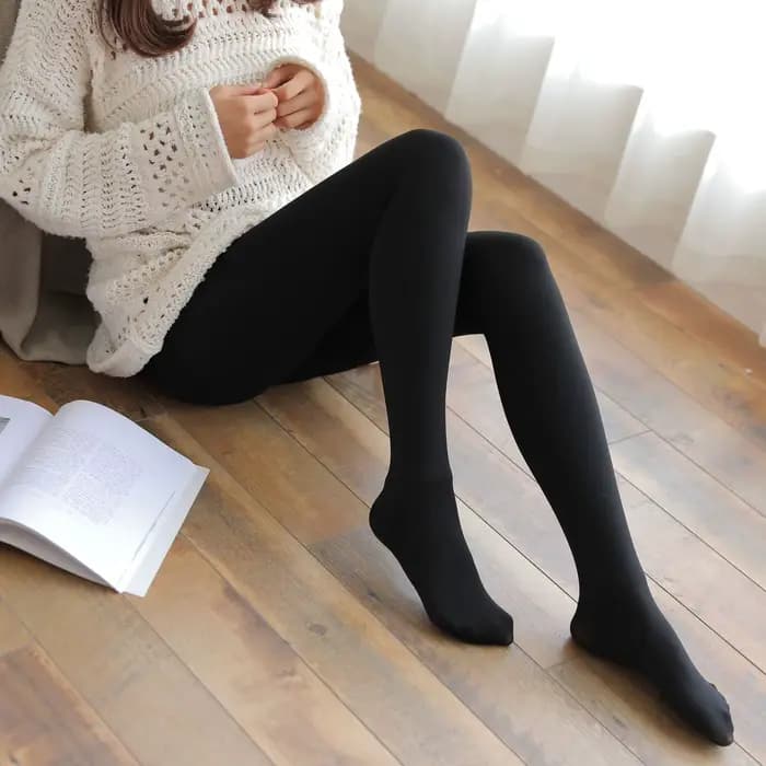 Winter Panty Polar Skin Black Effect Warm Stockings Women's Thermal Sock Fleece Lined Tights Women T