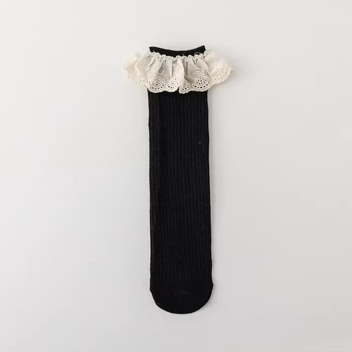 Bébé filles genou chaussettes hautes longues enfants doux coton dentelle trucs princesse enfants cha