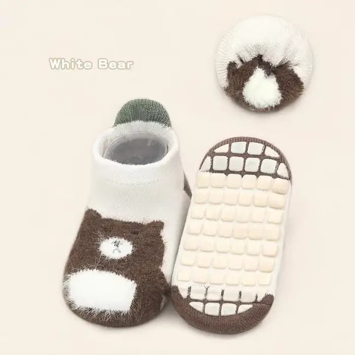 Chaussettes épaisses d'hiver pour enfants de 0 à 5 ans, chaussettes de sol antidérapantes pour bébés
