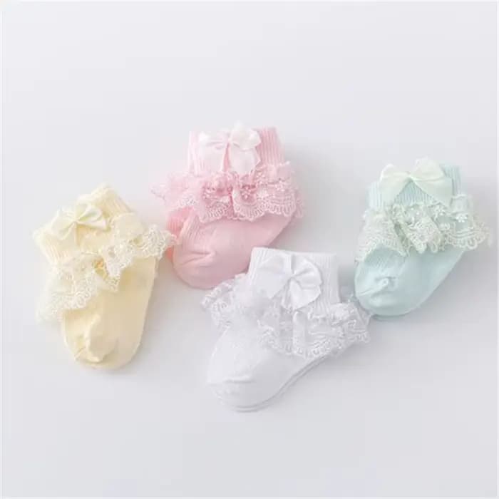 Lawadka 4 paires/lot nouveau-né bébé chaussettes pour filles coton dentelle infantile filles chausse