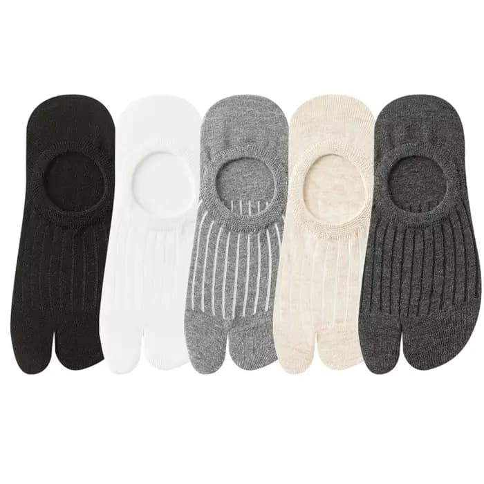 5 paires de chaussettes à cinq doigts pour femmes, chaussettes antidérapantes en coton à 5 ou 2 orte