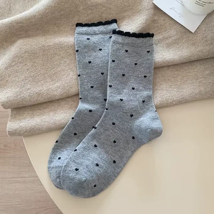 Chaussettes pour femmes Style rétro nouvelle mode coeur Design chaussettes mignonnes respirant chaud