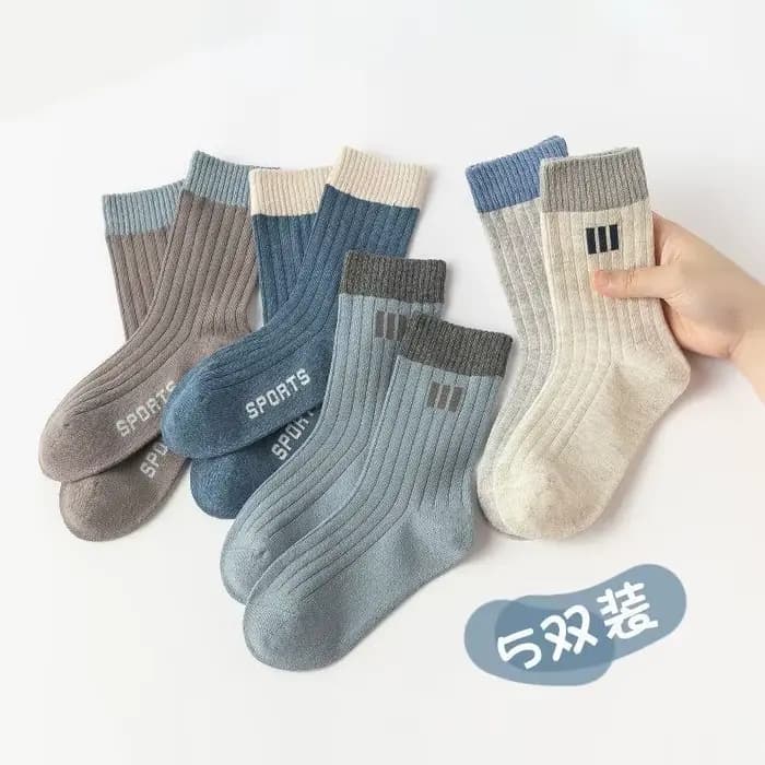 5 paires de chaussettes pour enfants, chaussettes d'automne et d'hiver pour garçons, chaussettes pol
