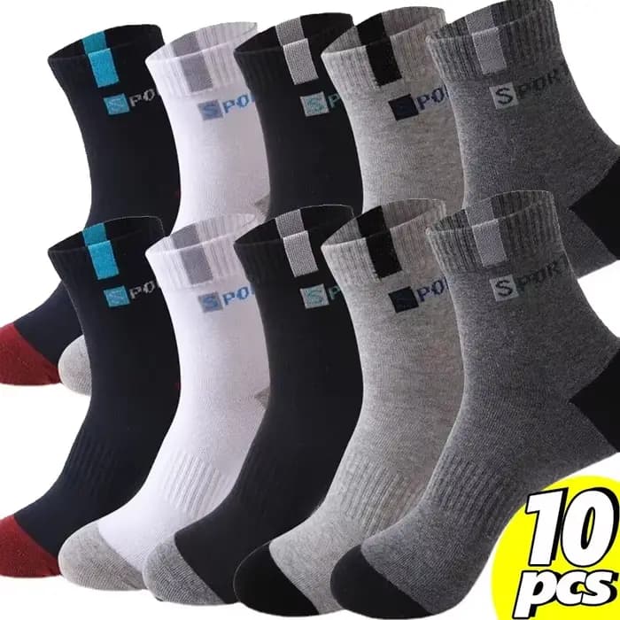 Chaussette en coton pour hommes Sport respirant doux lettre mode baskets haute élastique moyen Tube