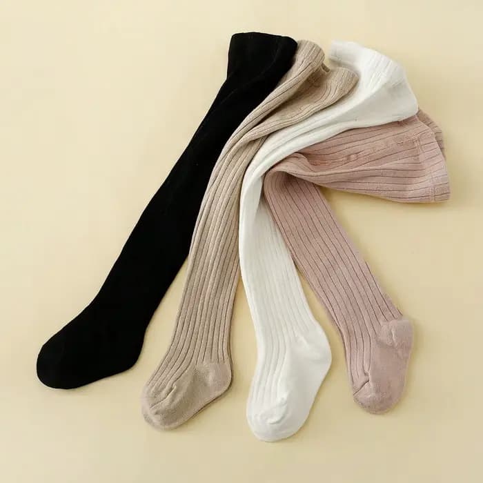 4 paires de collants solides pour petites filles
