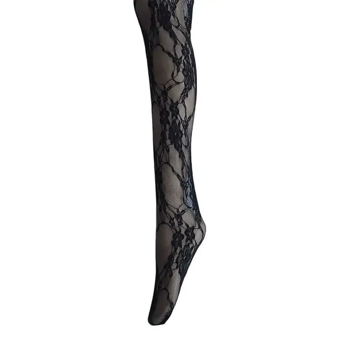 Collants vintage en dentelle florale pour femmes, collants sans pieds à motifs, taille M-L-XL, convi