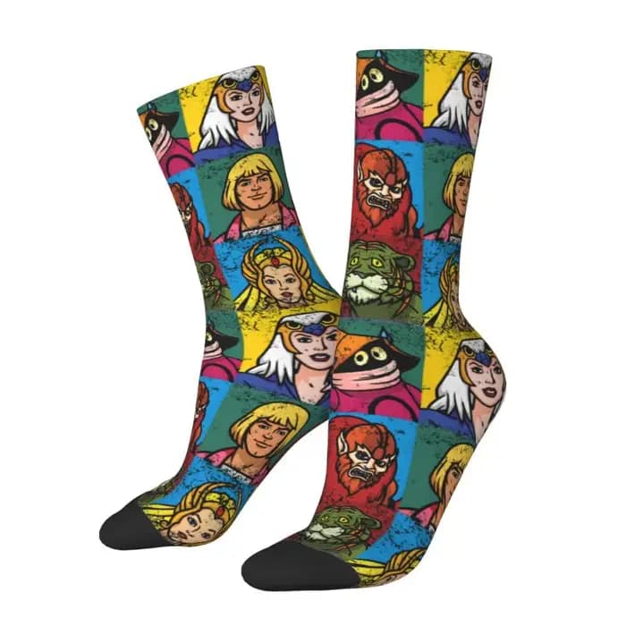 Mode hommes He homme et amis robe chaussettes unisexe chaud respirant maîtres de l'univers squelette