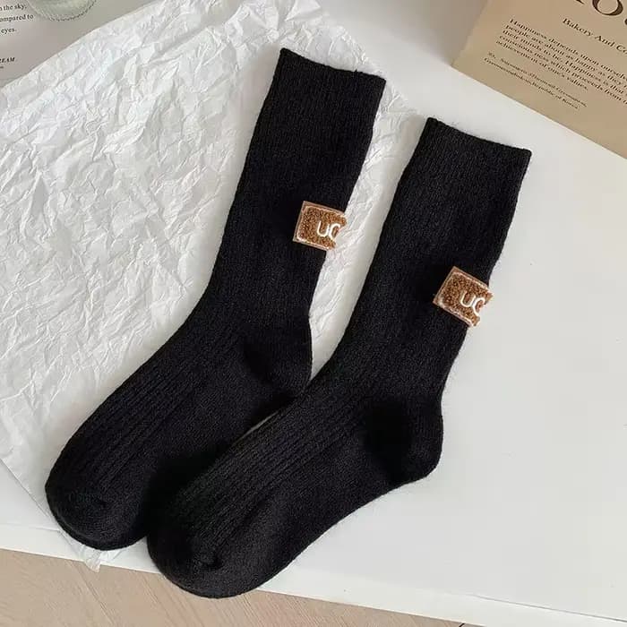 1/3 paires hiver épais chaud rembourré chaussettes couleur unie mi-mollet chaussettes femmes décontr