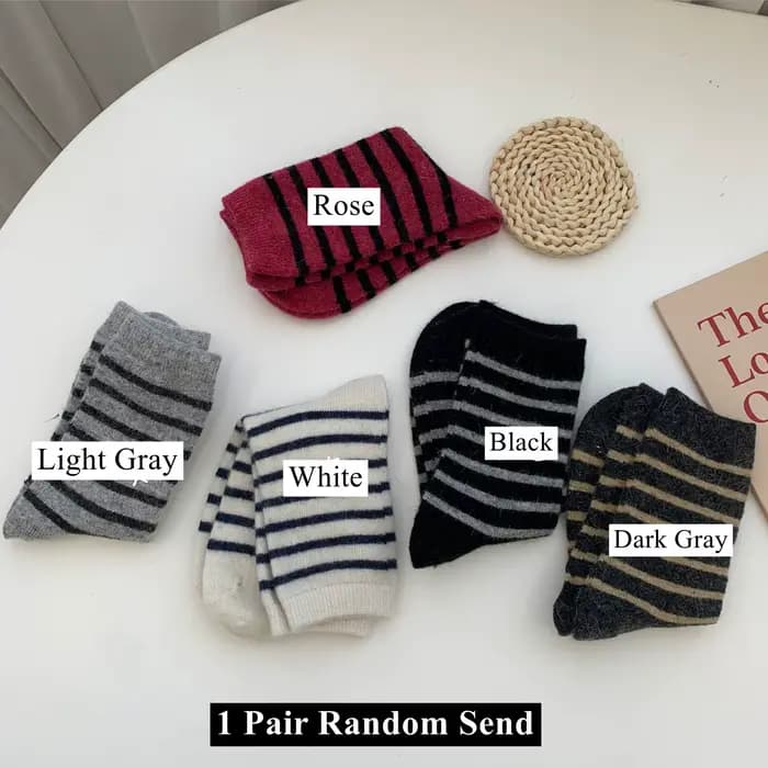 20% lapin cheveux femme chaussettes décontracté rayé cachemire laine longues chaussettes femmes hive