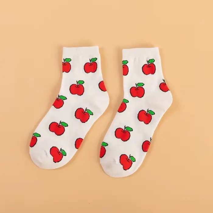 Chaussettes en coton Kawaii pour femmes, drôle, fruits gels, citron, Harvey, Harajuku, coloré, migno