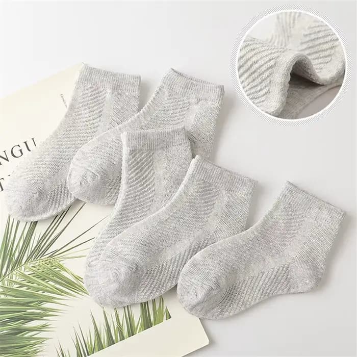 Enfants coton chaussettes été mince respirant tricot maille doux solide blanc mode garçon fille bébé