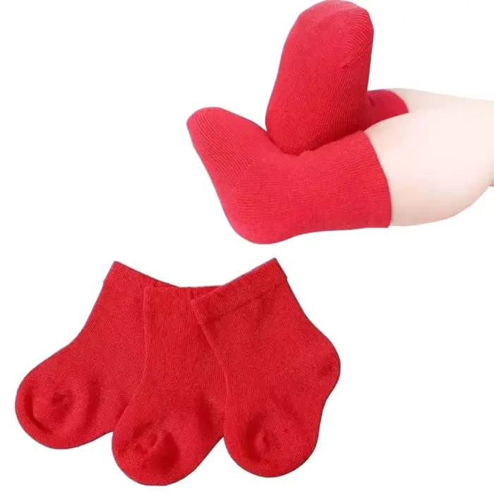 Lot de 3 paires de chaussettes pour enfants, couleur rouge, pour garçons et filles, nouvelle collect