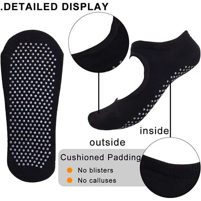 Chaussettes de Pilates antidérapantes, dos nu, en coton, pour femmes, Sport, Yoga, pantoufles de dan