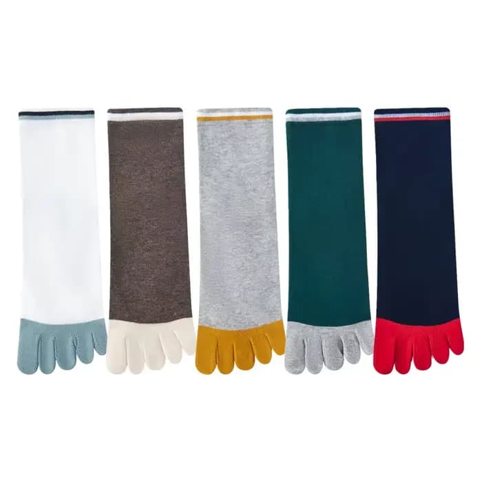 5 paires de chaussettes à cinq doigts pour hommes, chaussettes de Sport, d'équipage, doigts séparés,