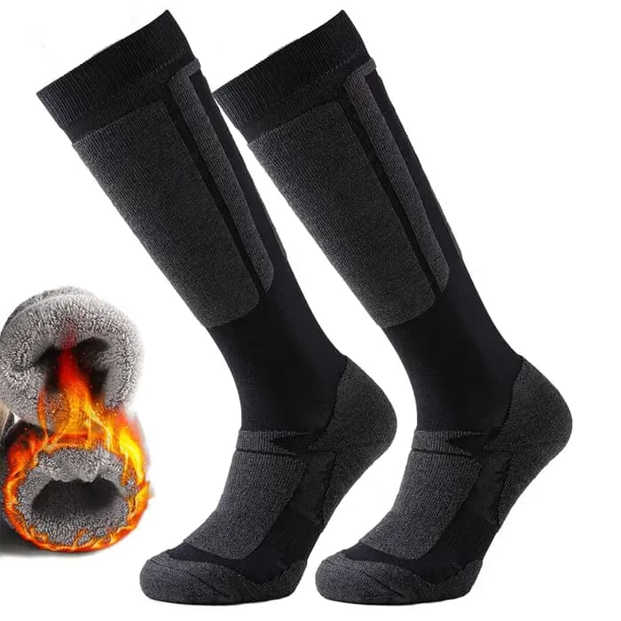 Hommes femmes chaussettes de ski hiver réchauffement épais genou haute chaussettes longues Snowboard