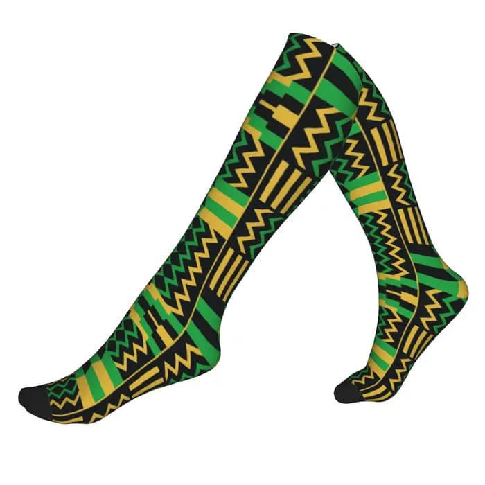 Chaussettes de compression sportives unisexes Ankara ethniques tribales africaines traditionnelles p