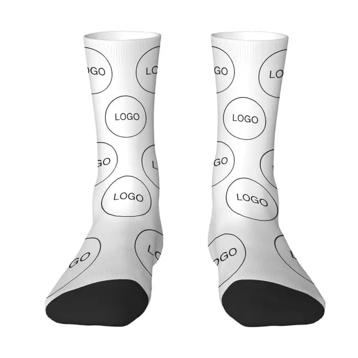 Chaussettes douces personnalisées avec logo et motif imprimé, mi-mollet, chaudes et confortables, ca