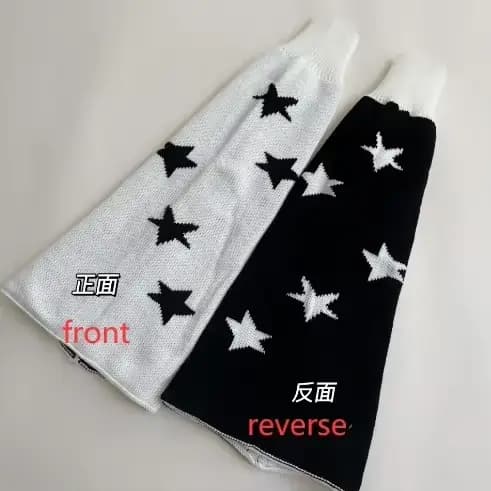 Jambières japonaises imprimées étoiles, vêtements deux côtés pour femmes, chaussettes JK, couverture